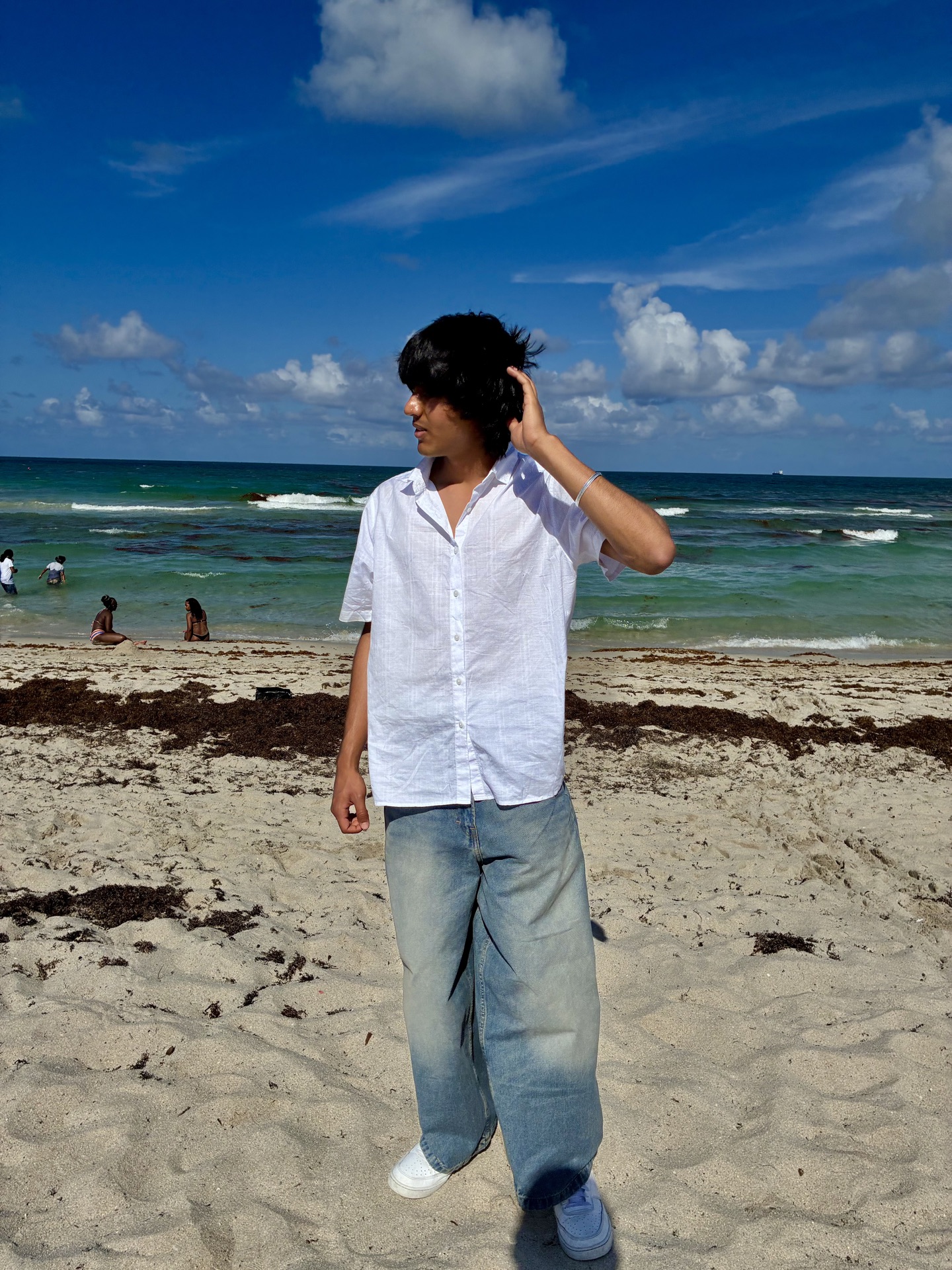 Arshroop Saini at the beach
