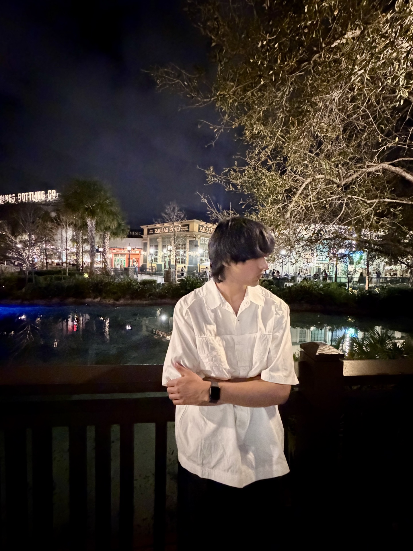 Arshroop Saini outdoors at night